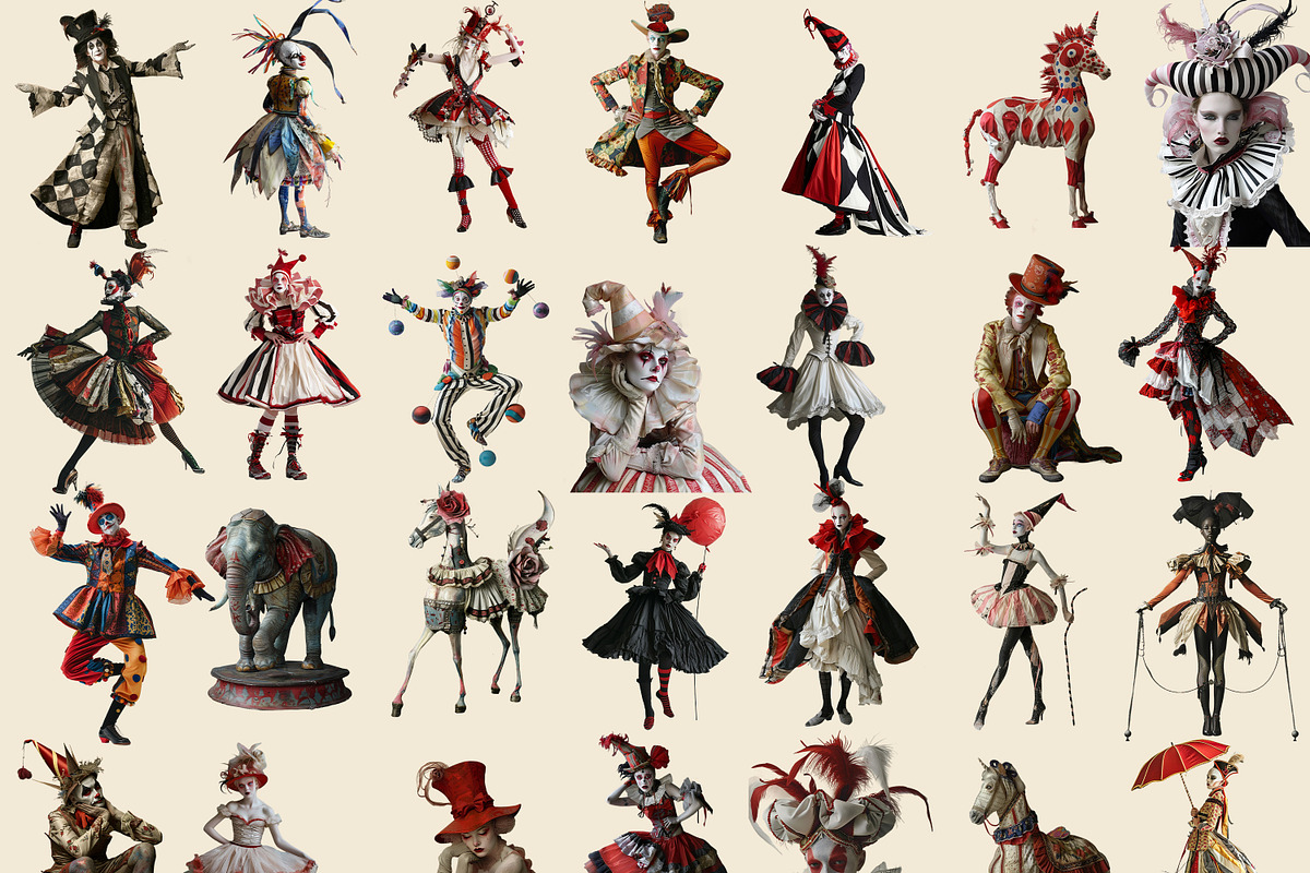 Peculiar Circus Crew Clipart Bundle, a Person Illustration by Fusion Dream (Photo 2 of 7)