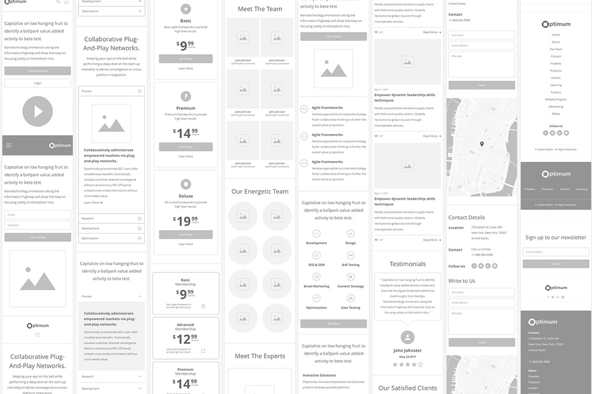 Optimum Wireframe Kit, a Wireframe Template by Kevin H. Design (Photo 7 of 7)