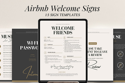 Airbnb Welcome signs template CANVA