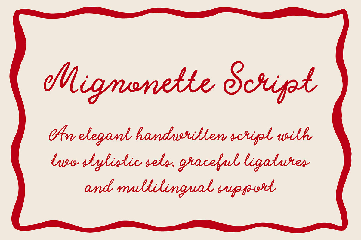 Mignonette Script Font, a Font by Lanastace Studio (Photo 1 of 13)