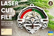 Santa Meter Ornament - Laser Cut, an Object Graphic by VectorPainter (Thumbnail 1 of 10)
