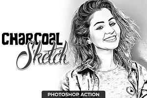 Charcoal Sketch Photoshop Action, an Action Add-On by KnightWipers
