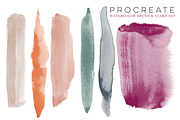 Procreate Watercolor Brush & Stamps, a Brush Add-On by CC CREATIVE CO (Thumbnail 11 of 21)