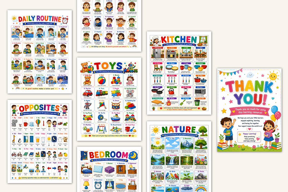 French First Words Flashcards, a Stationery Template by Designmela01 (Photo 4 of 5)