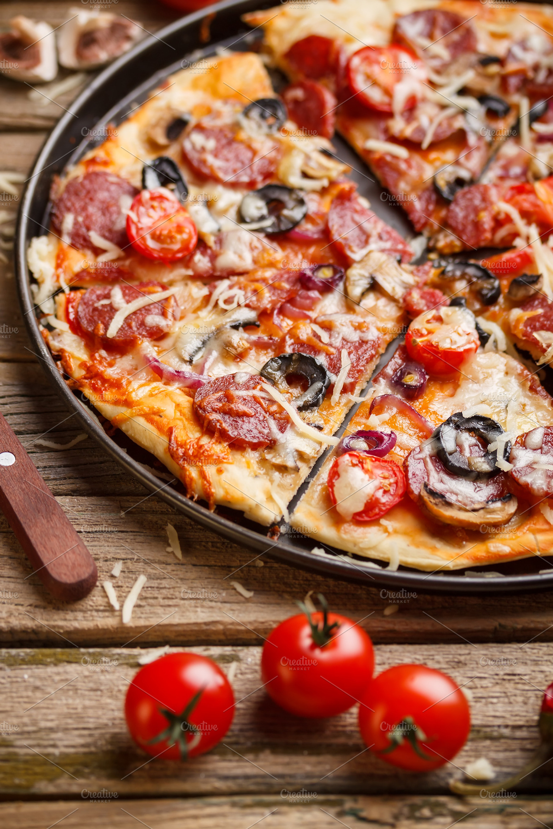 Italian pizza featuring slice, pizza, and italian