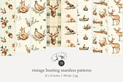70 vintage hunting seamless pattern, a Pattern Graphic by Poppy Lane Studio (Thumbnail 1 of 10)