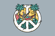 skull playing guitar on the beach, an Illustration by gunaonedesign (Thumbnail 1 of 5)
