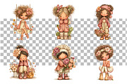 Shabby Cottage Girl Clipart Bundle, a Seasonal Illustration by Daily.Designs (Thumbnail 3 of 5)