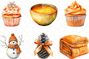 Cozy Tangerine Winter Clipart, an Illustration by Black Bird Studio (Thumbnail 5 of 6)