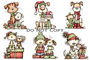 Whimsical Christmas Cats And Dogs, an Illustration by Craft Nest (Thumbnail 6 of 8)