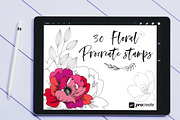 Procreate Stamps - Floral, a Brush Add-On by Li Zamperini (Thumbnail 1 of 3)