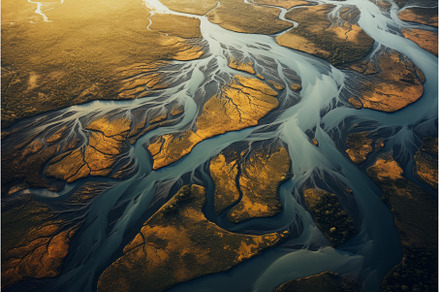 Breathtaking River aerial hills, a Nature Photo by Ylivdesign