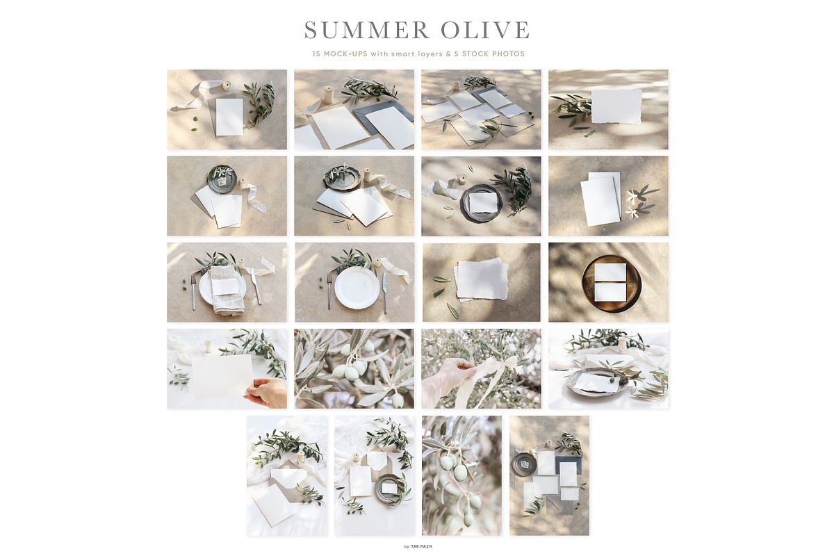 Summer Olive wedding mockups, photos, a Print Template by Tabita's shop (Photo 7 of 8)