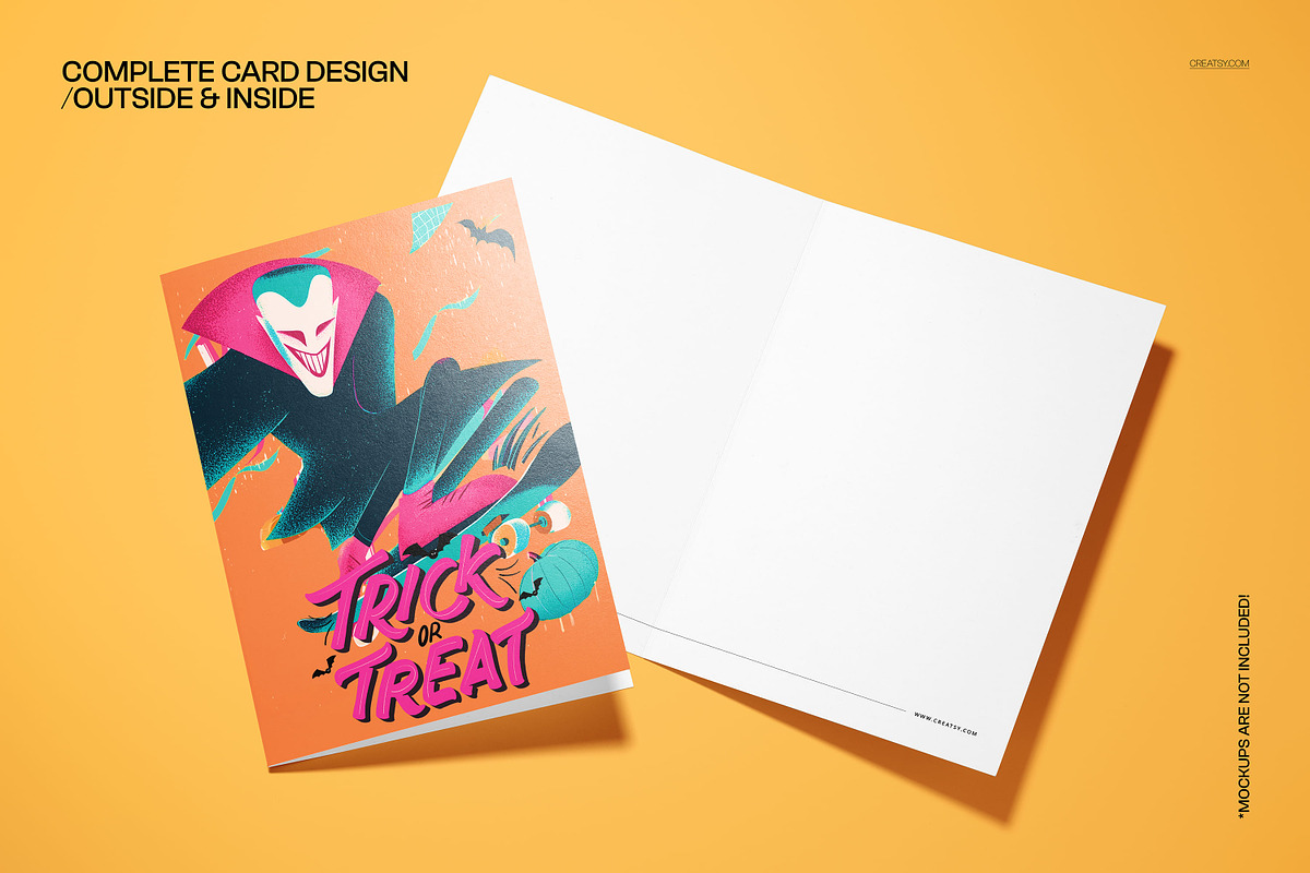 Halloween Vampire 5x7 Card Template, a Card Template by creatsy5 (Photo 3 of 5)