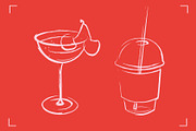 DRINKS LINE ART SET (12 ELEMENTS), a Food Illustration by Bonfloret Studio (Thumbnail 2 of 6)