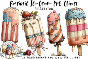 Patriotic Ice-Cream PNG Clipart, an Illustration by OK Design