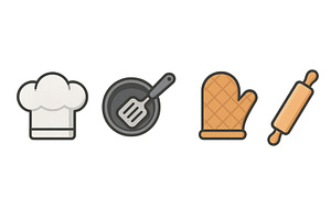Essential cooking icons showcasing, a Food Illustration by ZinetroN