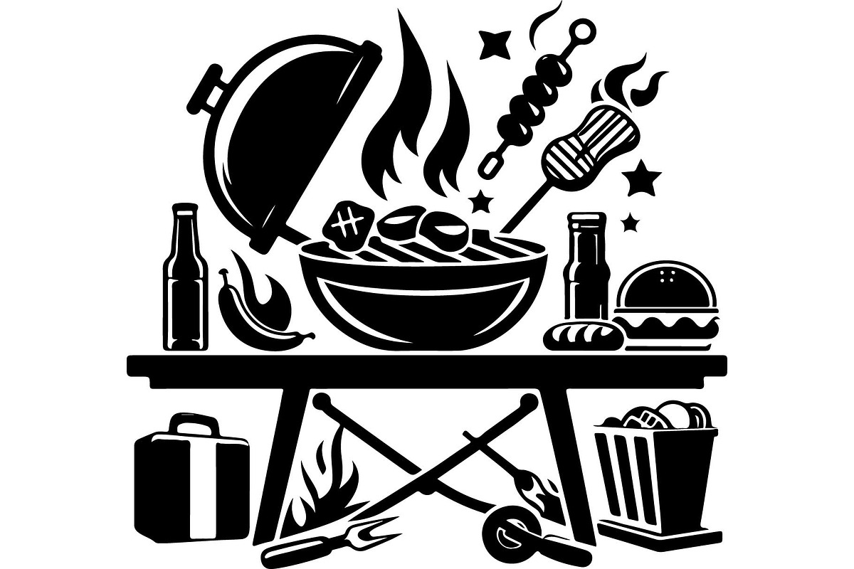Summer BBQ Grill SVG Set, an Object Graphic by Designer_Momina (Photo 4 of 13)