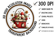 Whimsical Easter Basket Clipart, an Illustration by Craft Nest (Thumbnail 2 of 11)
