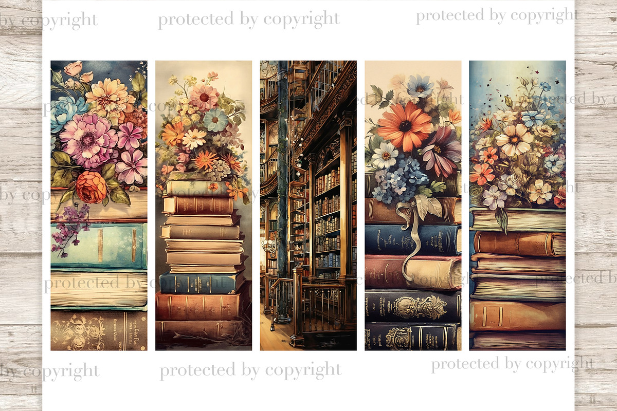 Vintage Book Bookmarks | Ephemera, an Education Illustration by GlamArtZhanna (Photo 2 of 3)