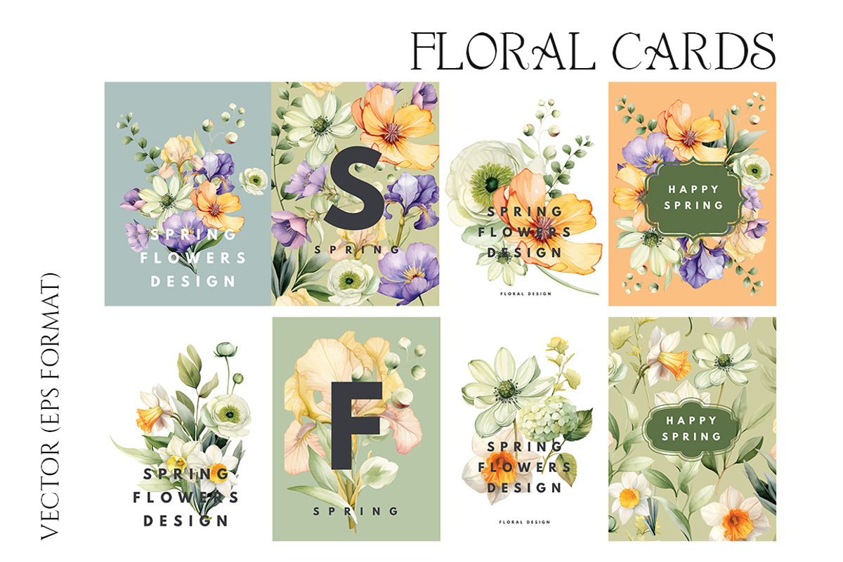 Floral Greeting Cards Templates, a Card Template by Evgeniia (Photo 2 of 4)