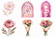 Boho Mother's Day Flowers Clipart, an Illustration by Watercolor design (Thumbnail 3 of 13)