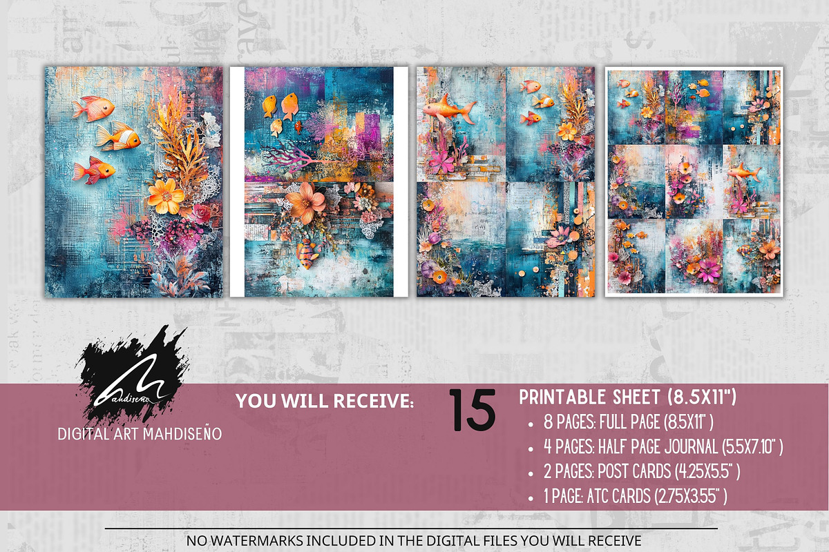 Underwater World, Mixed Media Pages, a Background Graphic by Digital Art Mahdiseño (Photo 2 of 10)