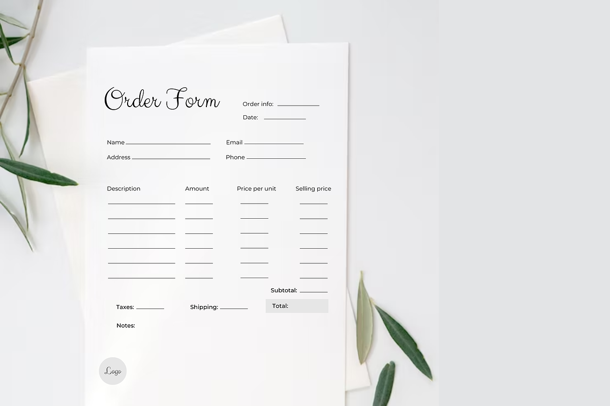 Business Order Form, a Stationery Template by Zqdo (Photo 1 of 3)