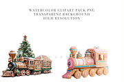 18 Gingerbread Train Clipart PNGs, a Decorative Illustration by Pati Charm Studio (Thumbnail 3 of 7)