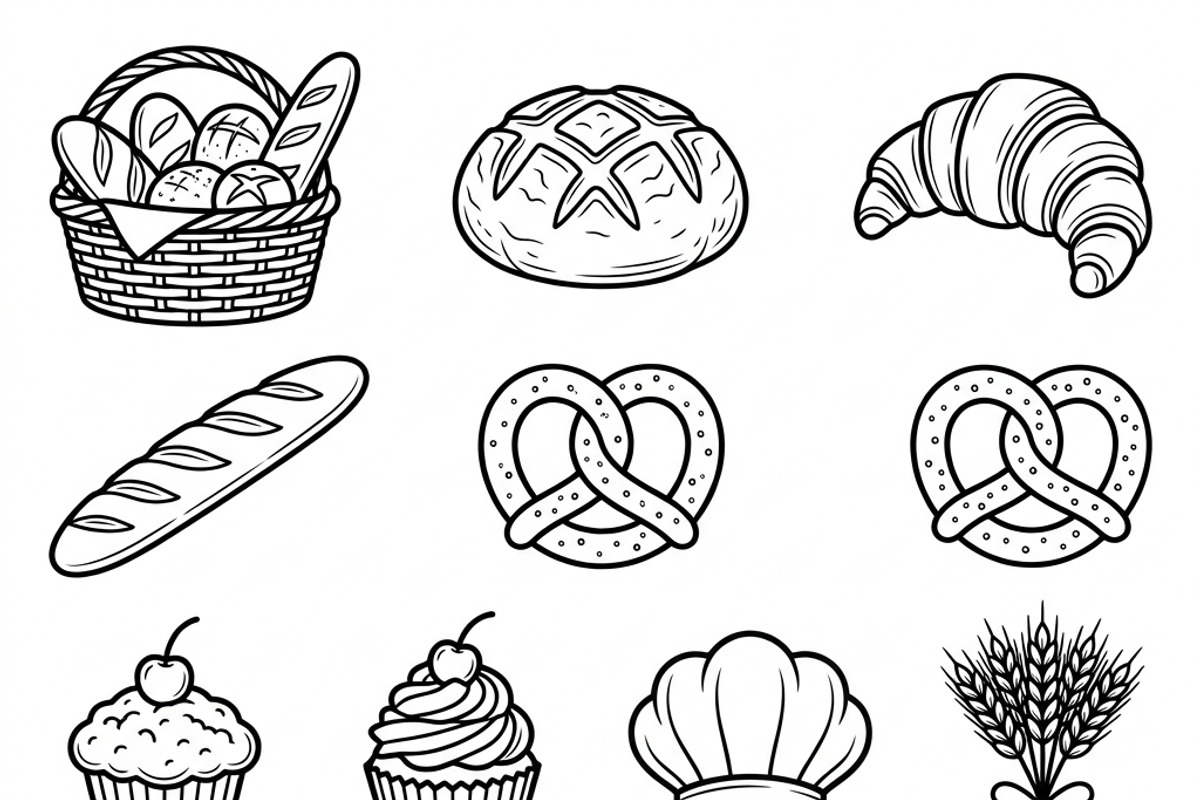 Bundles Set Bakery Packaging Icons, an Outline Icon by adenpinkstore (Photo 4 of 12)