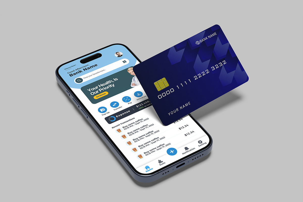 Smartphone and Credit Card Mockup, a Product Mockup by lamorastudio (Photo 9 of 11)