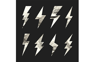 Silver lightning bolt icons, an Object Illustration by 32pixels