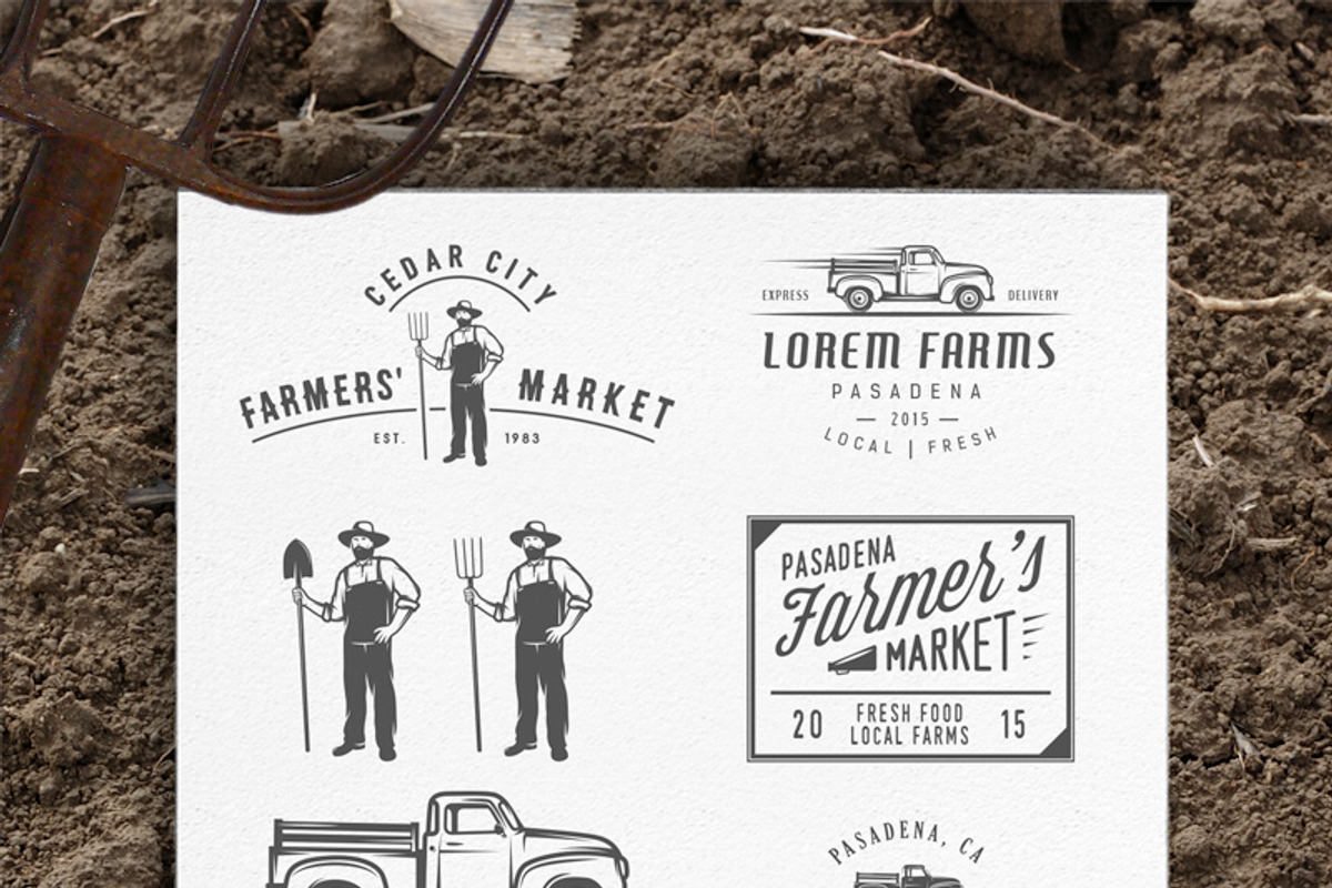 Set of farming design elements, an Illustration by 1baranov (Photo 1 of 2)