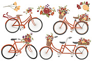 Autumn Floral Bicycle Vectors, an Illustration by Amanda Ilkov (Thumbnail 3 of 5)