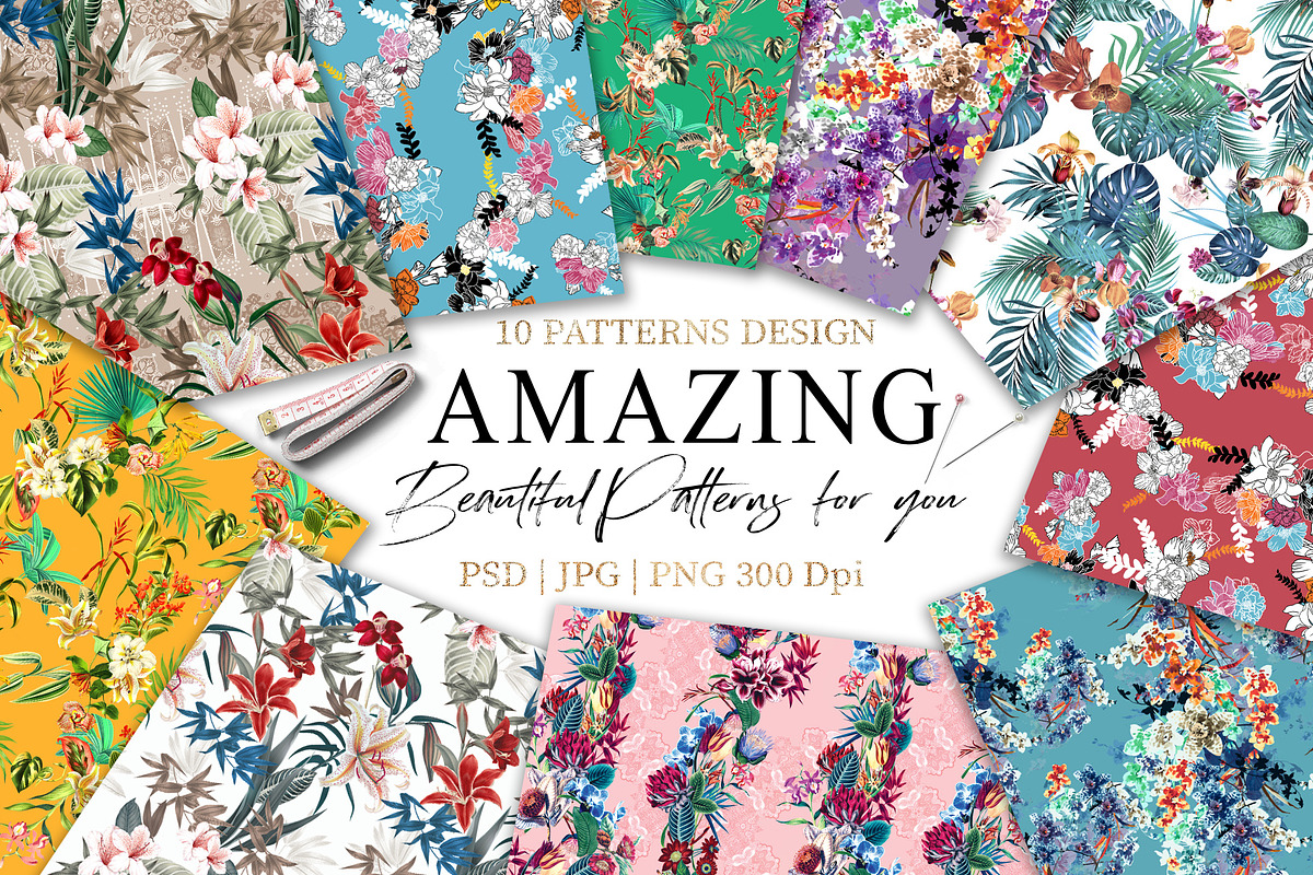 Amazing | Florals Pattern, a Pattern Graphic by Luiz da Rolt Grathwohl