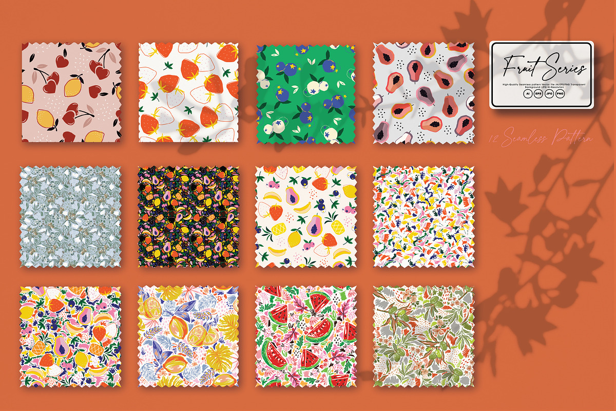 Fruits Series, a Pattern Graphic by MSNTY STUDIOX