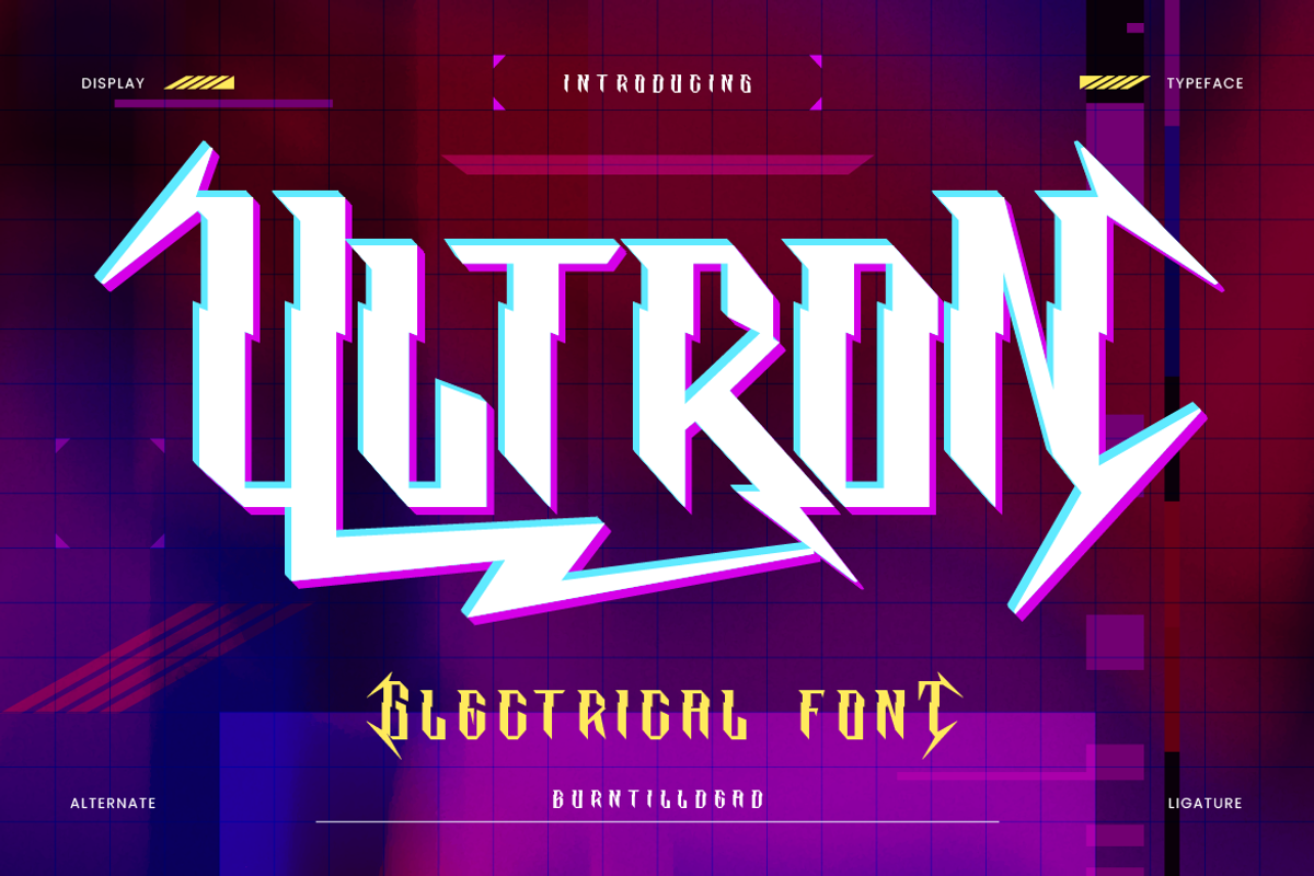 Ultron, a Sans Serif Font by Burntilldead (Photo 2 of 13)