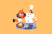Chefs cooking food set, a Food Illustration by PaperTrident (Thumbnail 3 of 11)