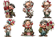 Whimsical Old Man Birthday Clipart, an Illustration by Craft Nest (Thumbnail 8 of 8)