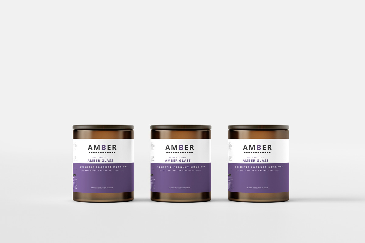 Wooden Lid Amber Glass Jar Mockups, a Cups & Container Mockup by pmvch (Photo 6 of 15)