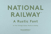 National Railway - A Rustic Font, a Sans Serif Font by Komet & Flicker (Thumbnail 1 of 15)