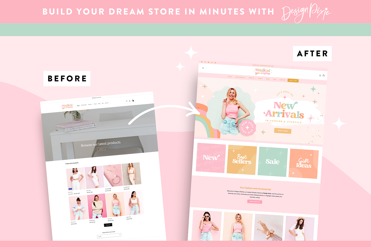Pastel Rainbow Shopify Theme, a Shopify Template by Design Pixie (Photo 5 of 11)