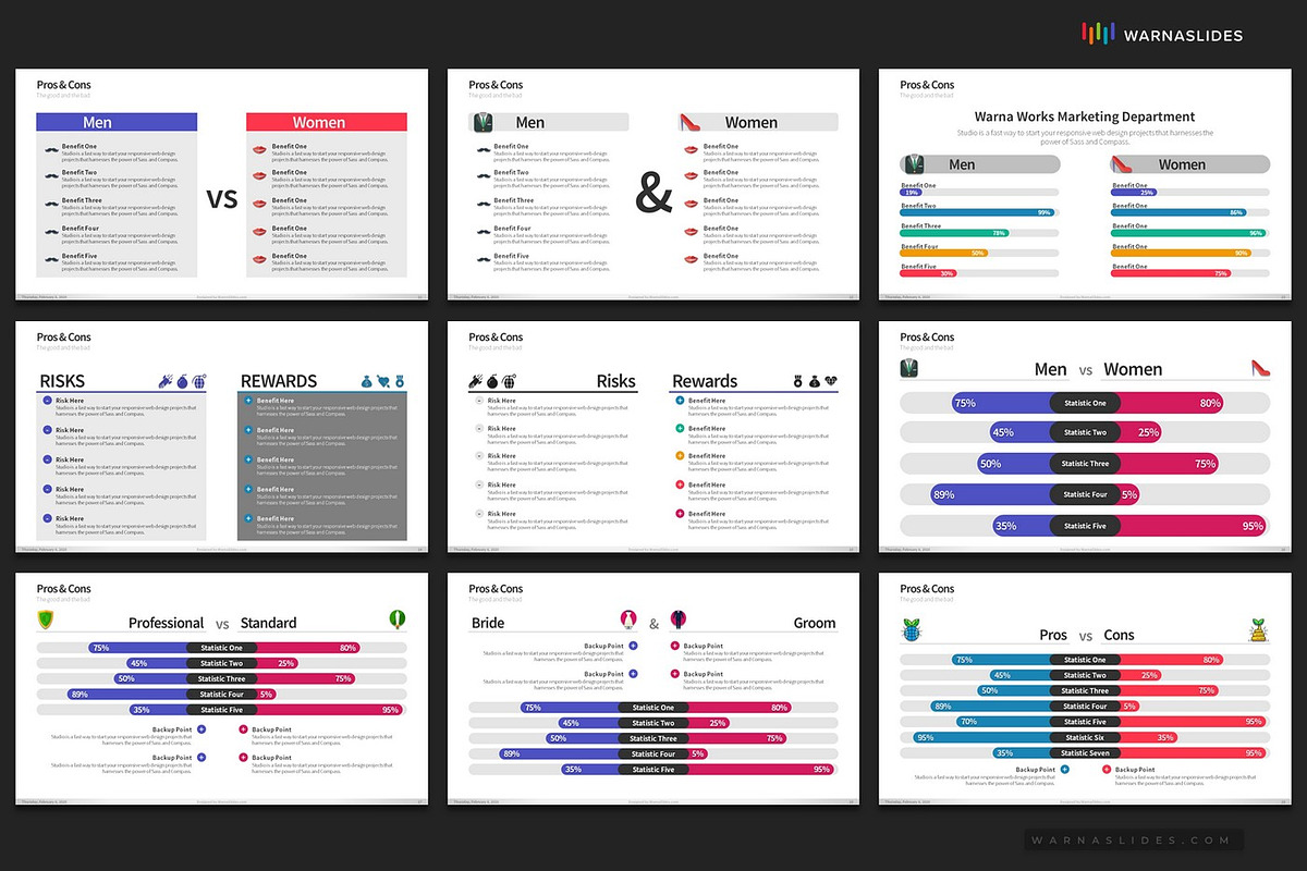 Pros & Cons PowerPoint Templates, a Presentation Template by Warna Works (Photo 5 of 7)