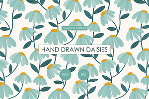 Climbing Daisies Seamless Pattern