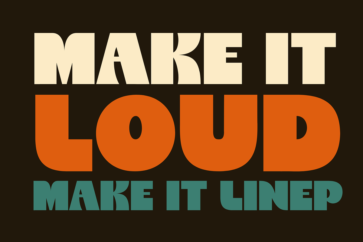 Linep – Bold Retro SansSerif Display, a Sans Serif Font by MaikoHatta (Photo 2 of 9)