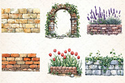 Watercolor Brick Wall Sublimation Cl, an Illustration by DreamCafeArt (Thumbnail 2 of 7)