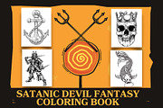Scary Devil Fantasy Coloring Pages, a Templates & Theme by Premium Digital Templates (Thumbnail 2 of 3)