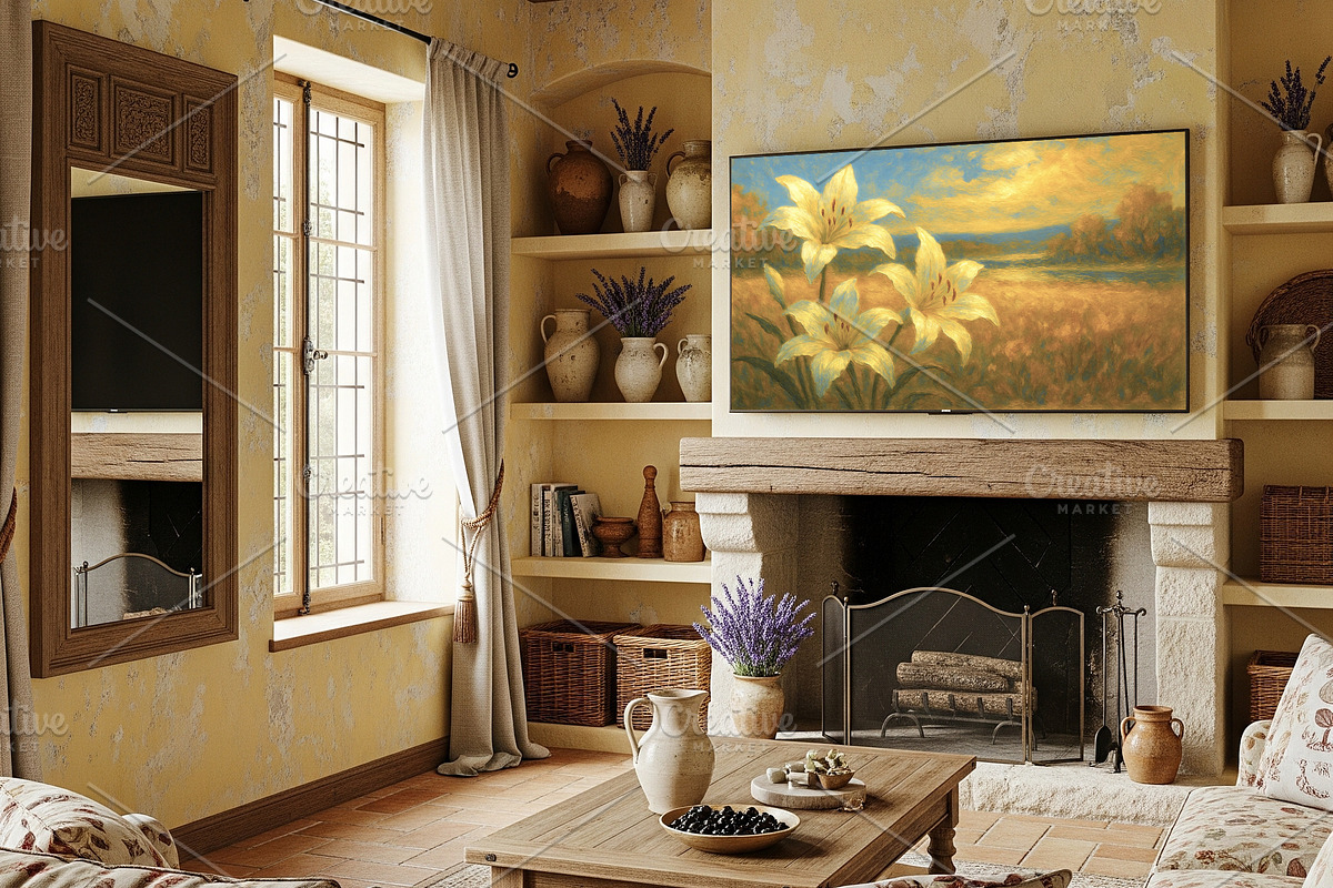 Golden Sunset Lily Painting, a Background Graphic by Floraphoria (Photo 7 of 10)