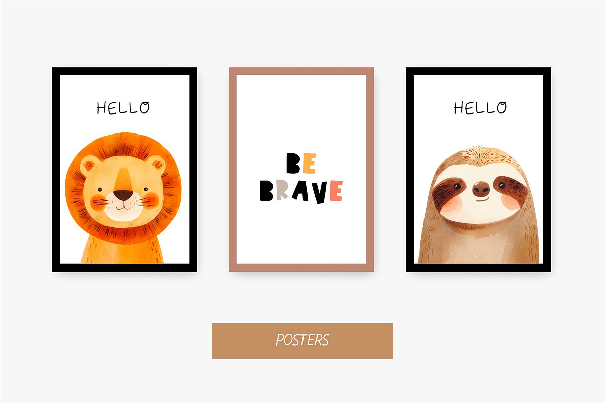 Cute Animals Portraits, a Decorative Illustration by MilaCreator (Photo 6 of 7)