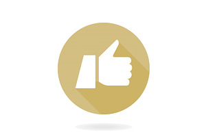 Modern Vector Flat Icon With Thumb, an Outline Icon by FineArtStudio